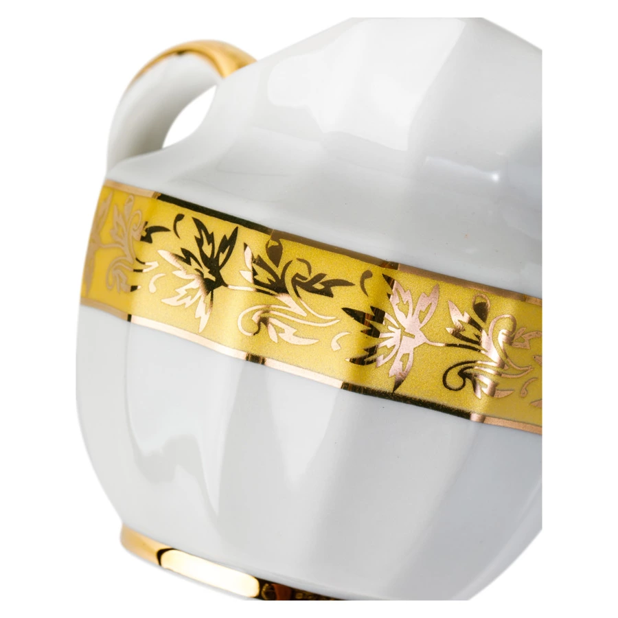 Сервиз чайный Франц Гарднер в Вербилках Центория золотая на 6 персон 15 предметов, фарфор, п/к