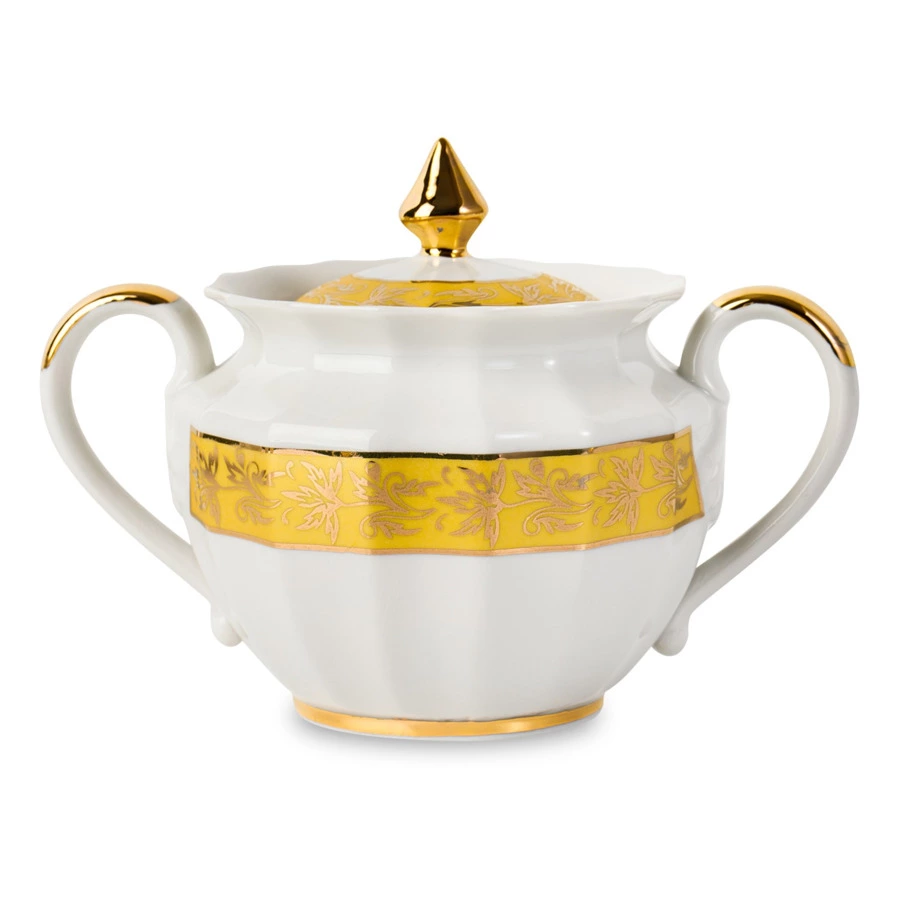 Сервиз чайный Франц Гарднер в Вербилках Центория золотая на 6 персон 15 предметов, фарфор, п/к