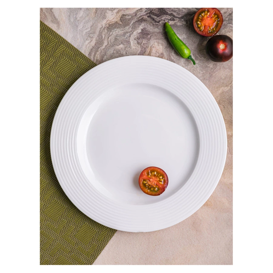 Тарелка закусочная Mix&Match Конус 23 см, рельеф, фарфор костяной