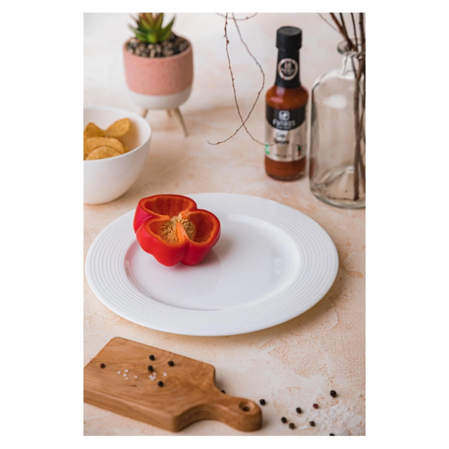 Тарелка закусочная Mix&Match Конус 23 см, рельеф, фарфор костяной