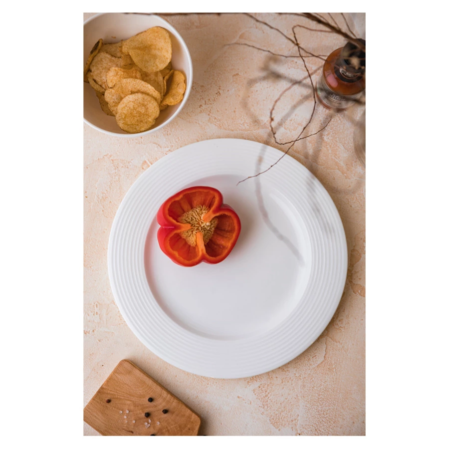 Тарелка закусочная Mix&Match Конус 23 см, рельеф, фарфор костяной