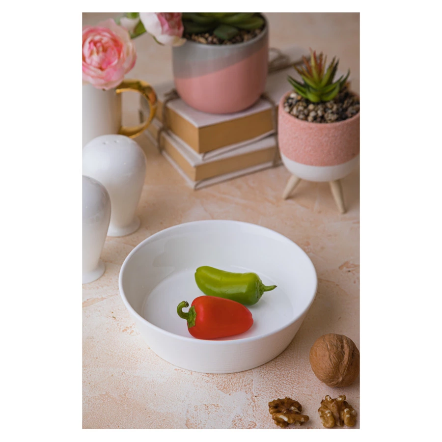 Салатник порционный Mix&Match Конус 16 см, рельеф, фарфор костяной