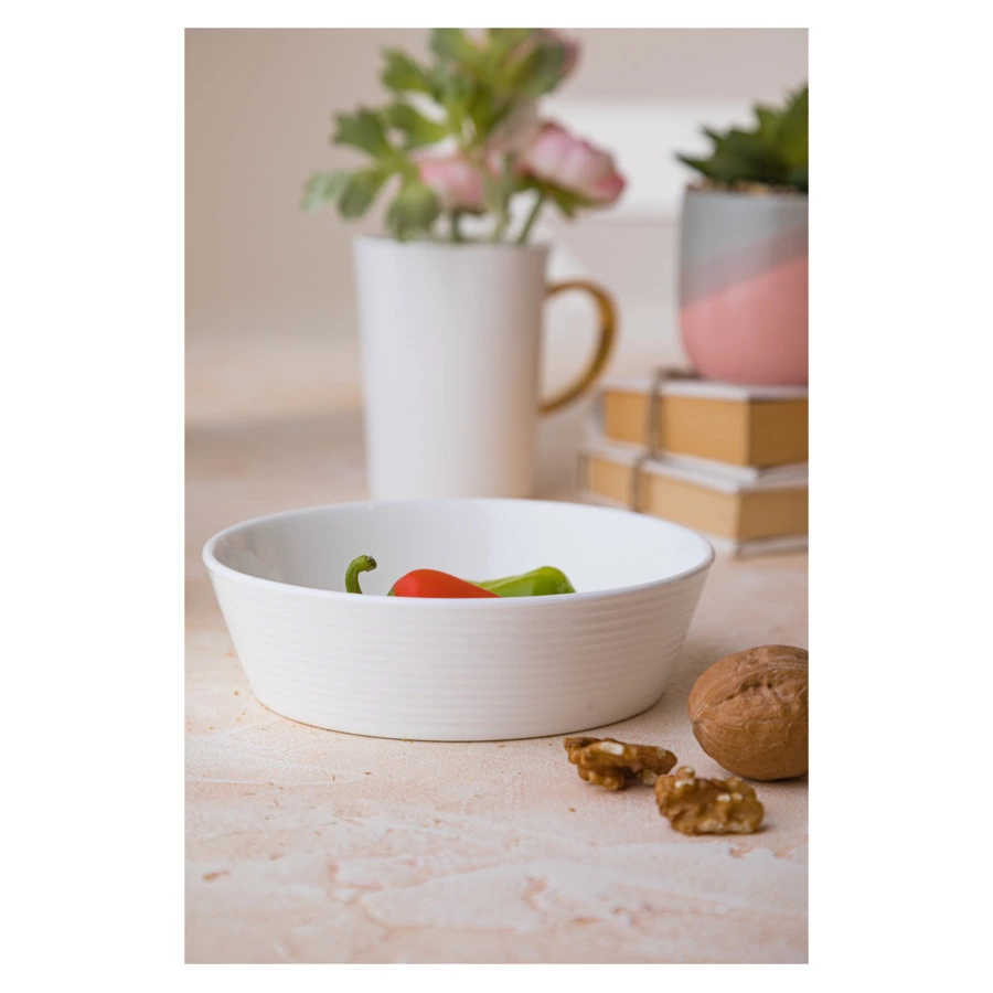 Салатник порционный Mix&Match Конус 16 см, рельеф, фарфор костяной