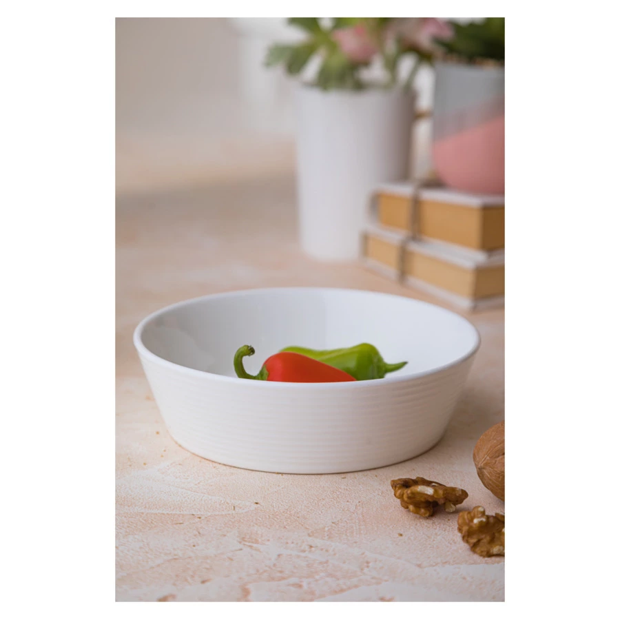 Салатник порционный Mix&Match Конус 16 см, рельеф, фарфор костяной