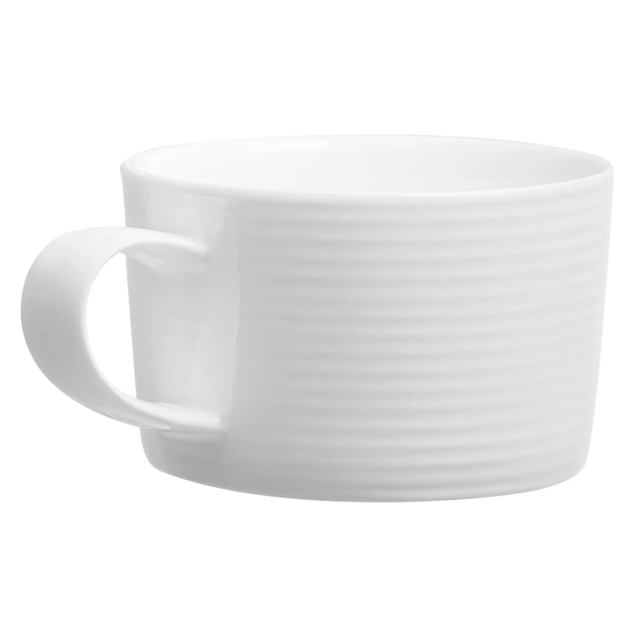 Чашка чайная с блюдцем Mix&Match Конус 300 мл, рельеф, фарфор костяной