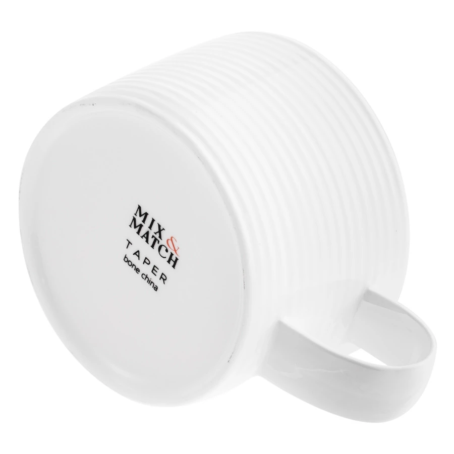 Чашка чайная с блюдцем Mix&Match Конус 300 мл, рельеф, фарфор костяной