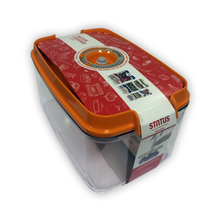 Контейнер для вакуумного упаковщика STATUS VAC-REC-45 Orange 4,5л, оранжевый, пластик вакуумный контейнер для хранения продуктов 1 2 л 184x126x97 мм 4535 gipfel