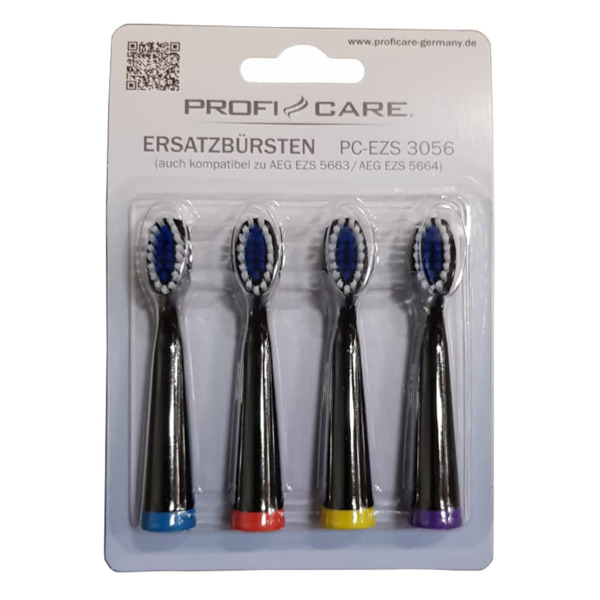 Запасные насадки для зубной щетки ProfiCare PC-EZS 3056 schwarz, 4 шт, черный