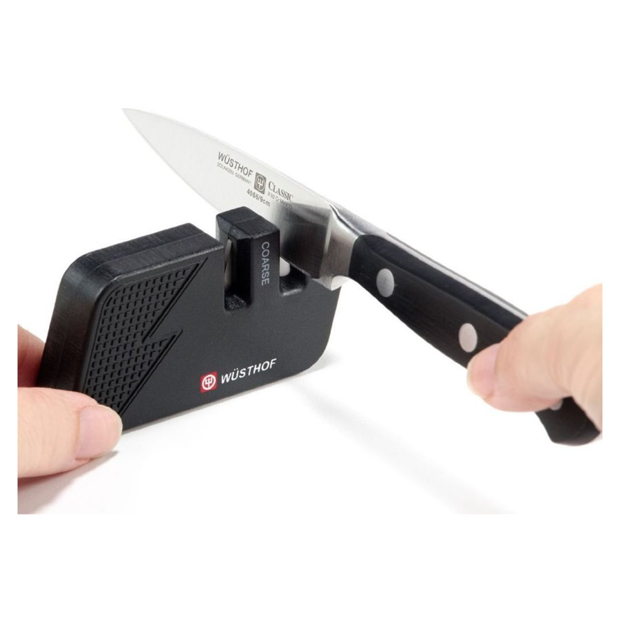 Точилка карманная двухуровневая для ножей WUESTHOF Knife Sharpeners 7,5х4см, черный, пластик