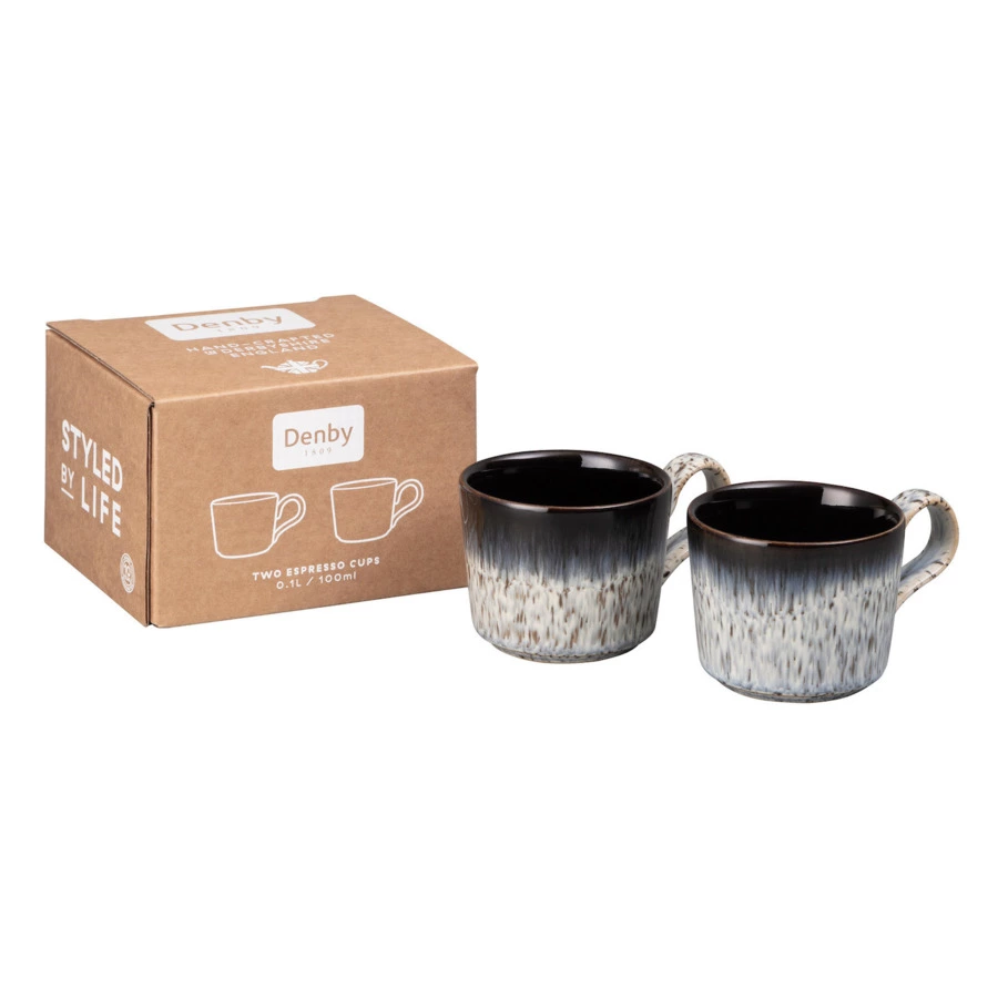 Набор чашек для эспрессо Denby Halo Брю Сияние 100мл, 2шт, керамика, п/к