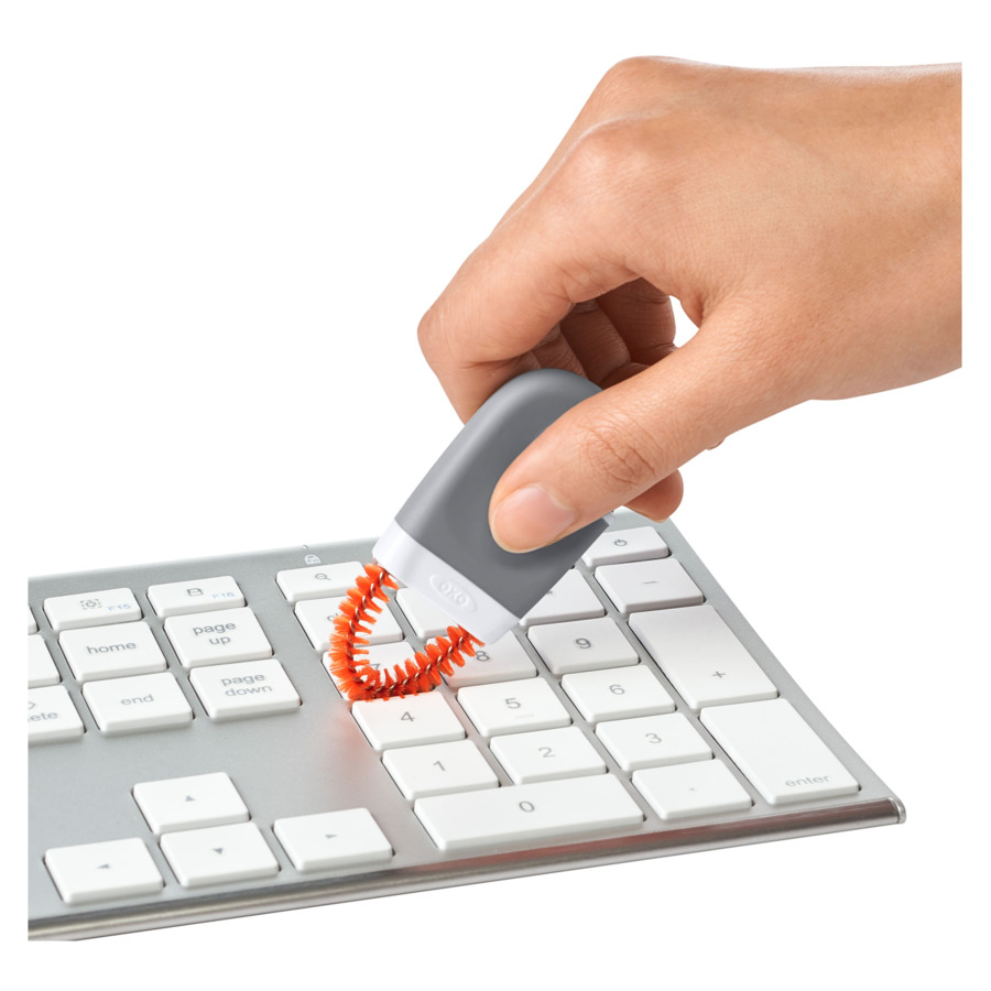 Набор для чистки клавиатуры и экрана OXO, салфетка из микрофибры и 2 щетки