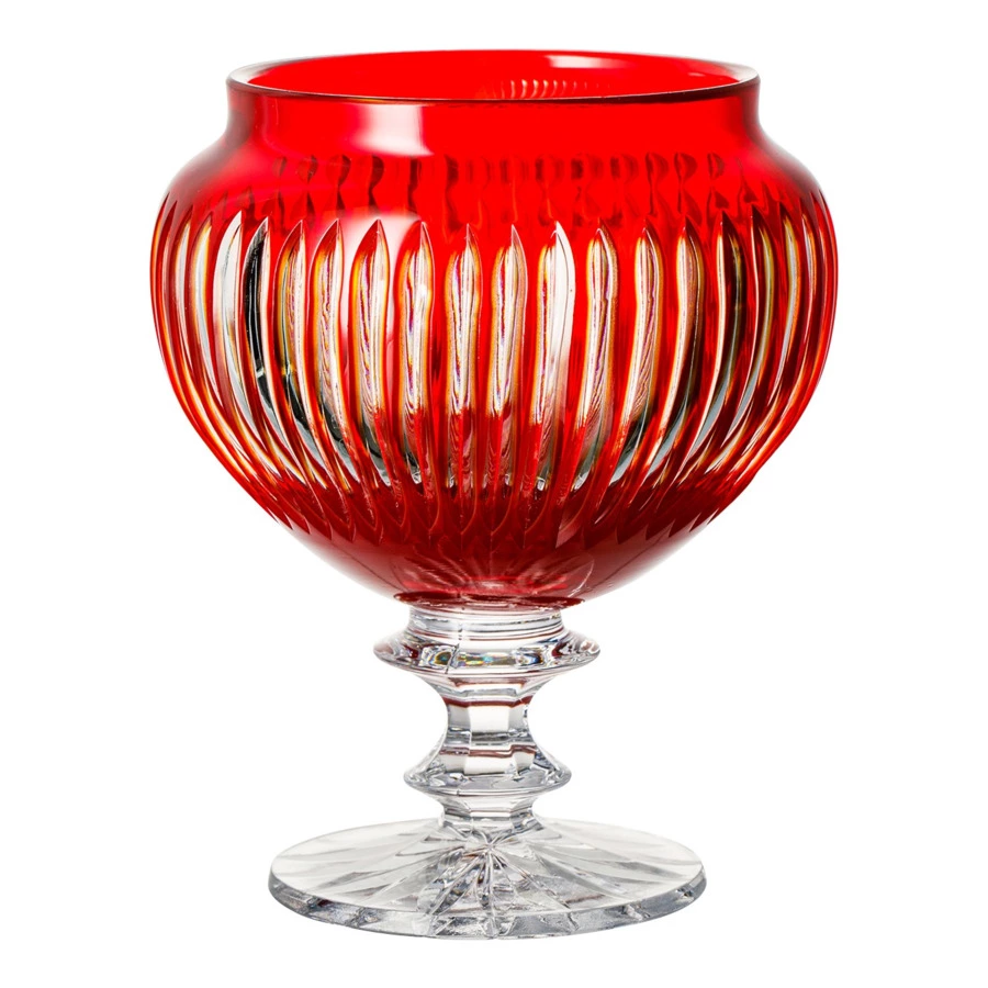 Ваза для конфет с крышкой ГХЗ Любава 29,1 см, хрусталь, красная
