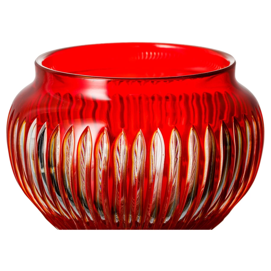 Ваза для конфет с крышкой ГХЗ Любава 29,1 см, хрусталь, красная