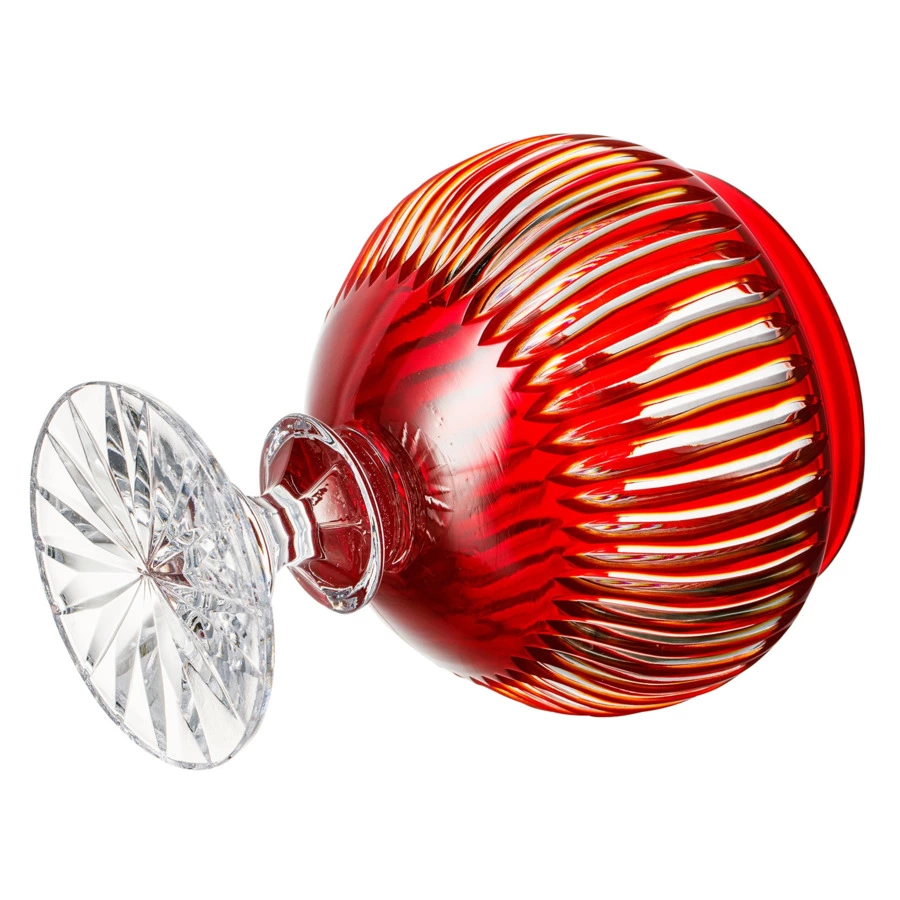 Ваза для конфет с крышкой ГХЗ Любава 29,1 см, хрусталь, красная