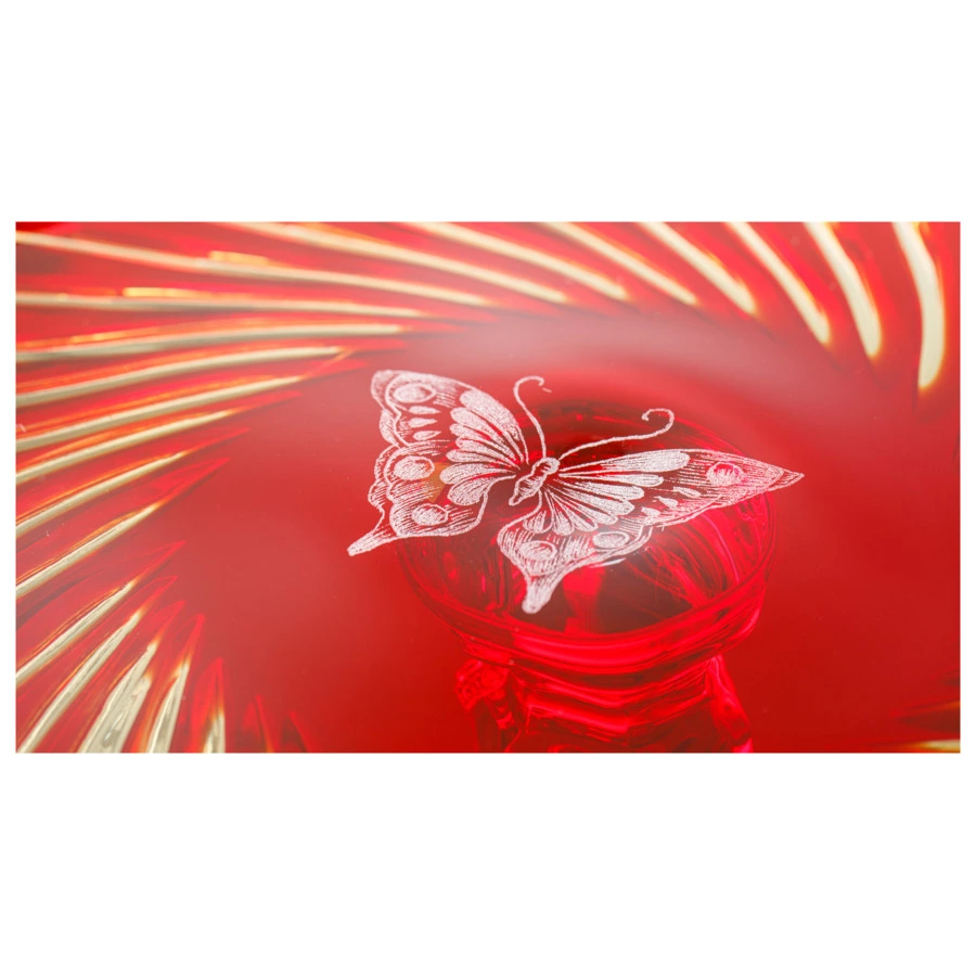 Тортница ГХЗ Шведка 14,2х25 см, хрусталь, янтарно-красный