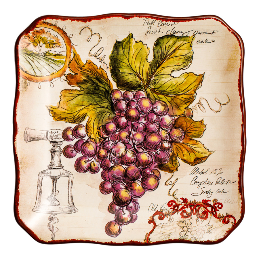 Тарелка закусочная Certified Int. Виноделие.Красный виноград-1 21 см, керамика тарелка закусочная certified international виноделие красный виноград 1 21 см