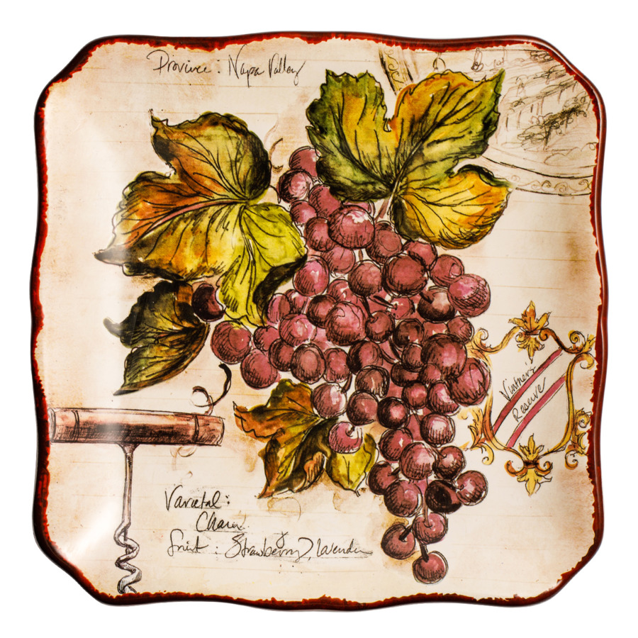 Тарелка закусочная Certified Int. Виноделие.Красный виноград-2 21 см, керамика юбка sorelle baldi uniy1520