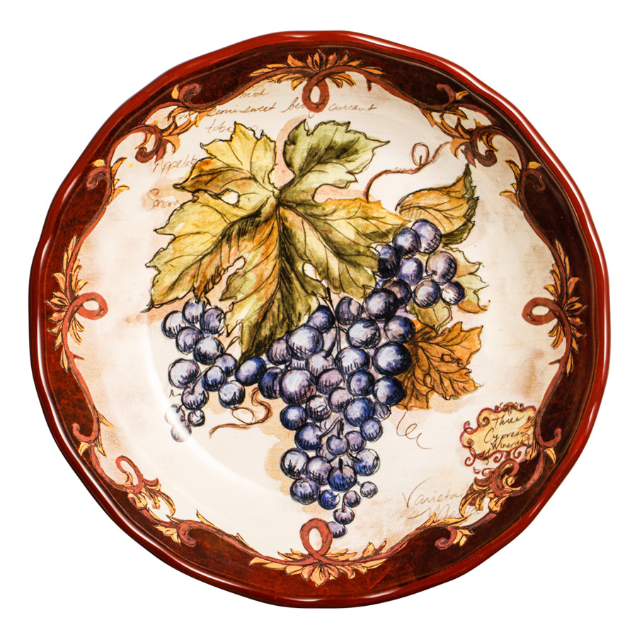 Салатник Certified Int ВиноделиеСиний виноград 21 см, керамика тарелка закусочная certified international виноделие красный виноград 1 21 см