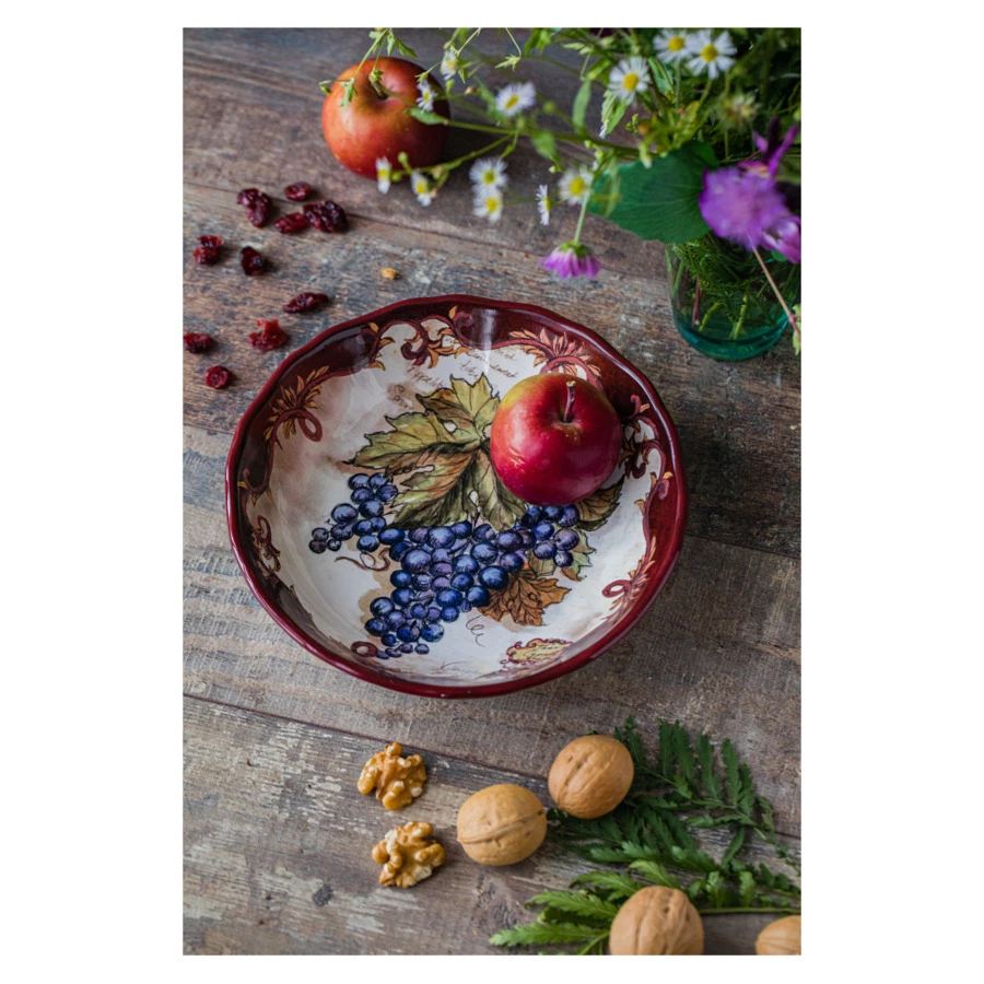 Салатник Certified Int Виноделие Синий виноград 21 см, керамика