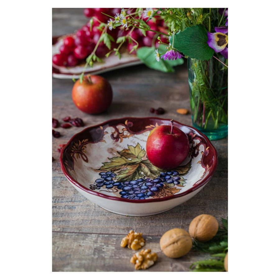 Салатник Certified Int Виноделие Синий виноград 21 см, керамика