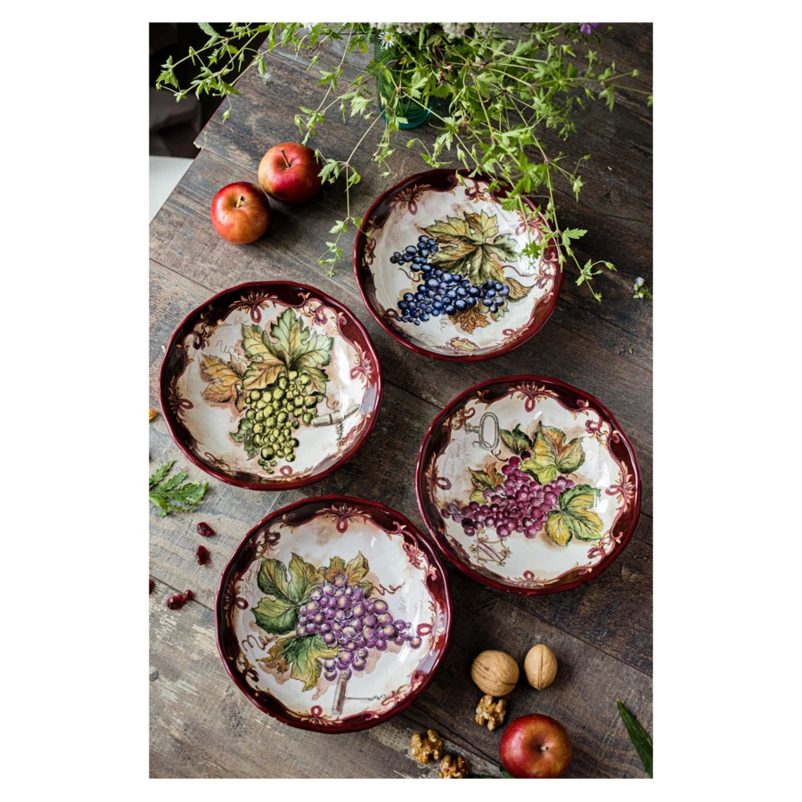 Салатник Certified Int Виноделие Синий виноград 21 см, керамика