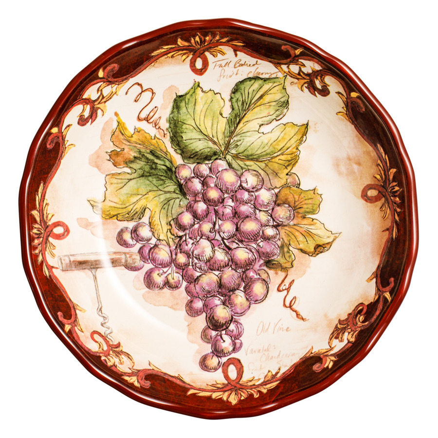 Салатник Certified Int ВиноделиеКрасный виноград-1 21 см, керамика тарелка пирожковая certified international виноделие красный виноград 1 15 см