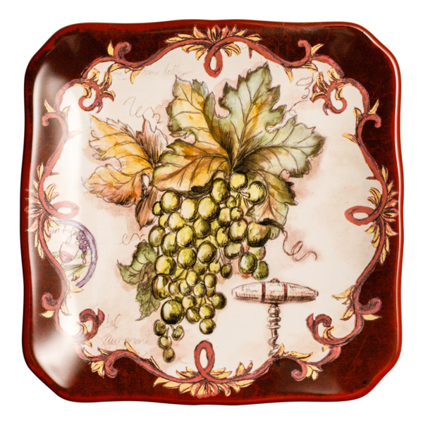 Тарелка пирожковая Certified Int ВиноделиеЗеленый виноград 15 см, керамика