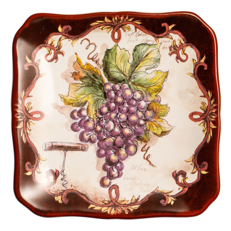 Тарелка пирожковая Certified Int ВиноделиеКрасный виноград-1 15 см, керамика тарелка пирожковая certified int тихая ночь цветок 15х15 см керамика