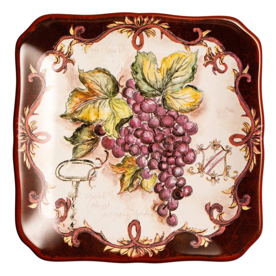 Тарелка пирожковая Certified Int ВиноделиеКрасный виноград-2 15 см, керамика салатник certified international виноделие красный виноград 1 21 см