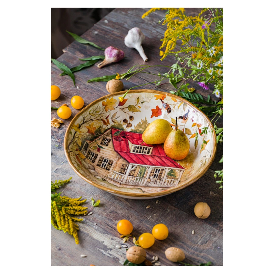 Блюдо глубокое Certified Int Сосновый лес 33 см, керамика