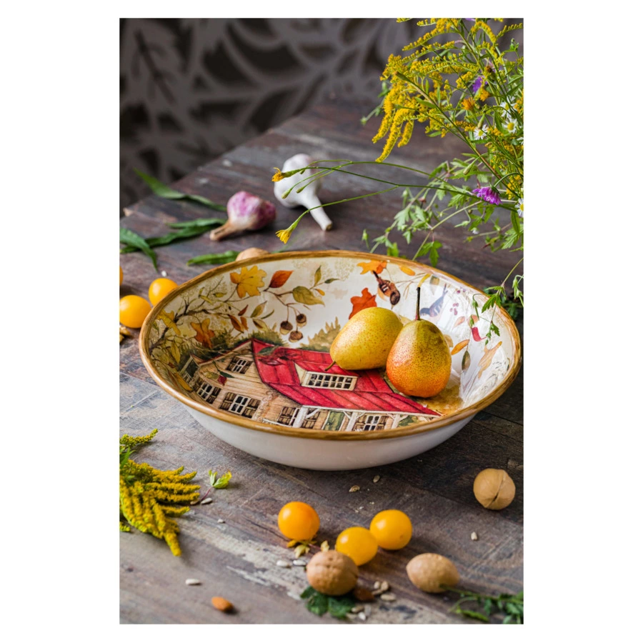 Блюдо глубокое Certified Int Сосновый лес 33 см, керамика