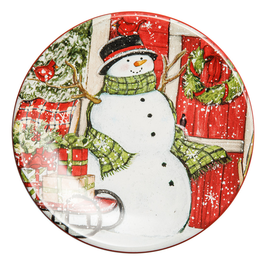 Тарелка пирожковая Certified Int. Дом снеговика-2 15 см, керамика тарелка пирожковая дом снеговика два снеговика 2 15 см cer37261 2 certified international corp