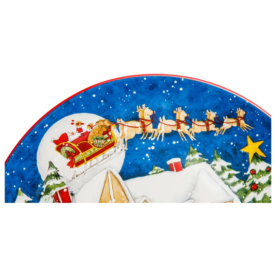 Тарелка обеденная Certified Int. Мастерская Санта-Клауса 28 см, керамика