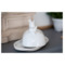 Масленка с кроликом с крышкой Claystreet Воришки 22,5х13,5 см, фарфор, белый
