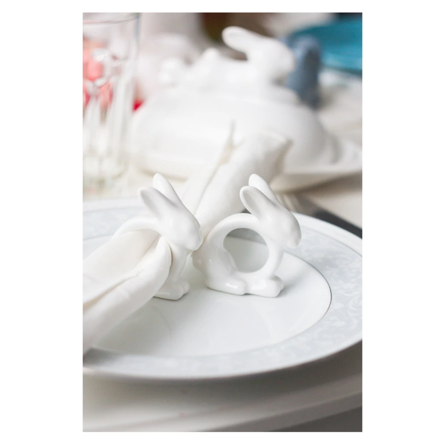 Колечко для салфеток Claystreet Кролик 7,5 см, фарфор, белый