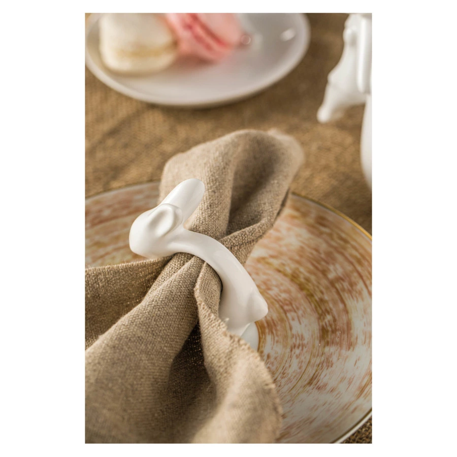 Колечко для салфеток Claystreet Кролик 7,5 см, фарфор, белый