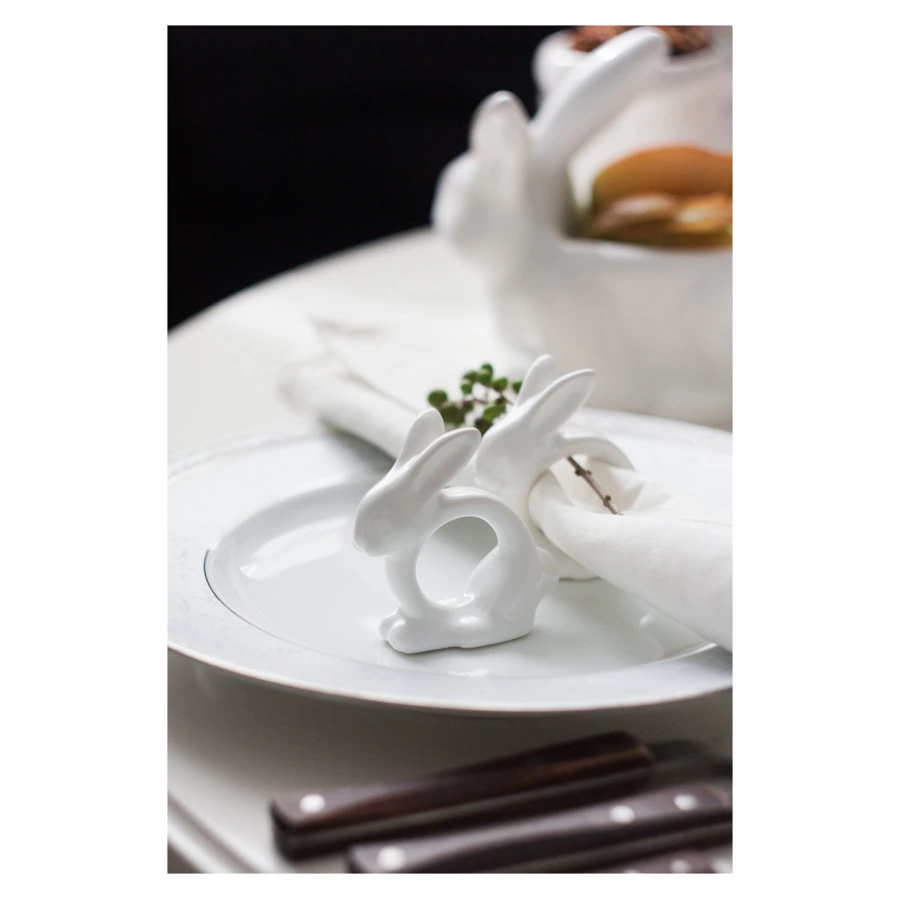 Колечко для салфеток Claystreet Кролик 7,5 см, фарфор, белый