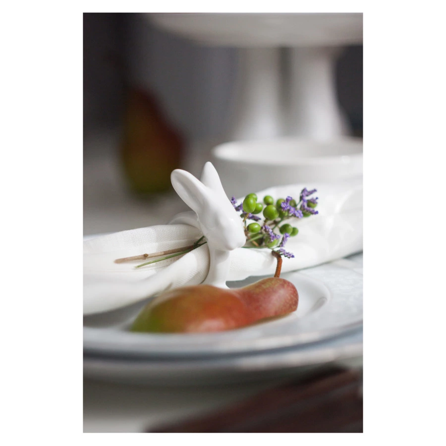 Колечко для салфеток Claystreet Кролик 7,5 см, фарфор, белый