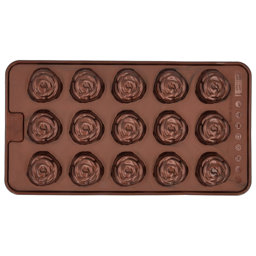 Набор форм для шоколадных конфет и пралине Birkmann Розочки 21x11,5 см, силикон, 2 шт, 30 конфет