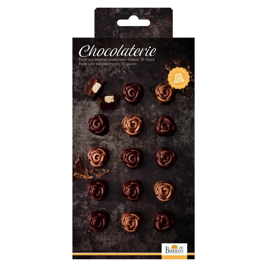 Набор форм для шоколадных конфет и пралине Birkmann Розочки 21x11,5 см, силикон, 2 шт, 30 конфет