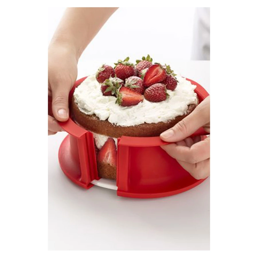 Форма для выпечки разъемная с керамическим блюдом LEKUE 23см, силикон, красный, п/к