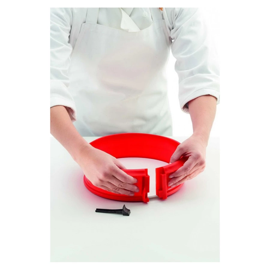 Форма для выпечки разъемная с керамическим блюдом LEKUE 23см, силикон, красный, п/к