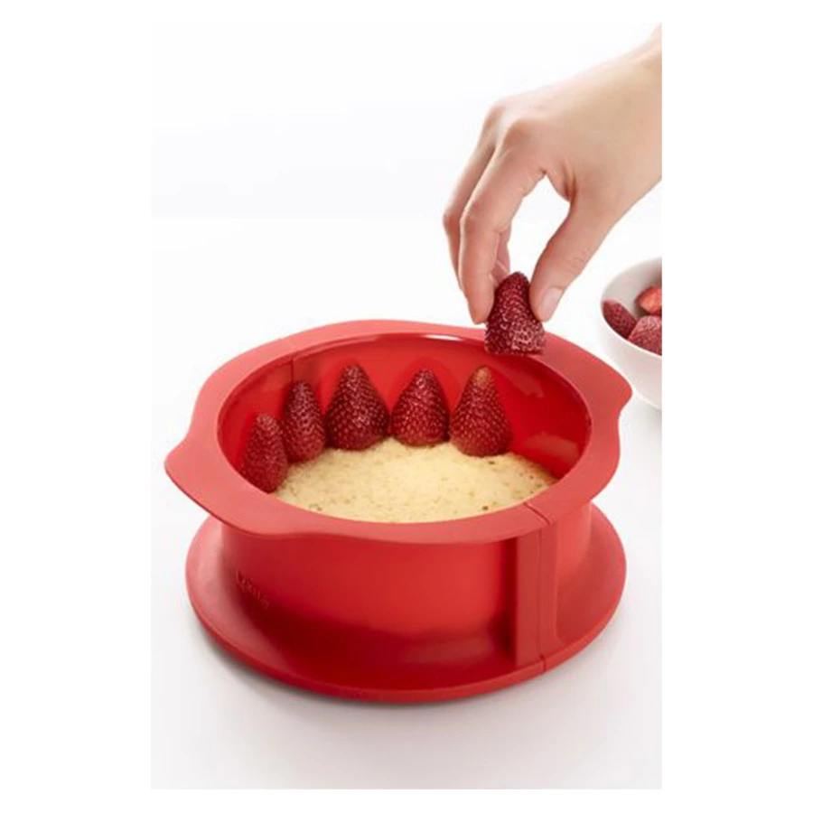 Форма для выпечки разъемная с керамическим блюдом LEKUE 23см, силикон, красный, п/к