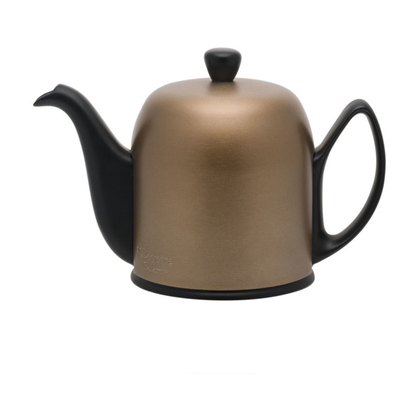 Чайник заварочный Degrenne Salam 700 мл, 4 чашки, с бронзовой муфтой, фарфор, черный