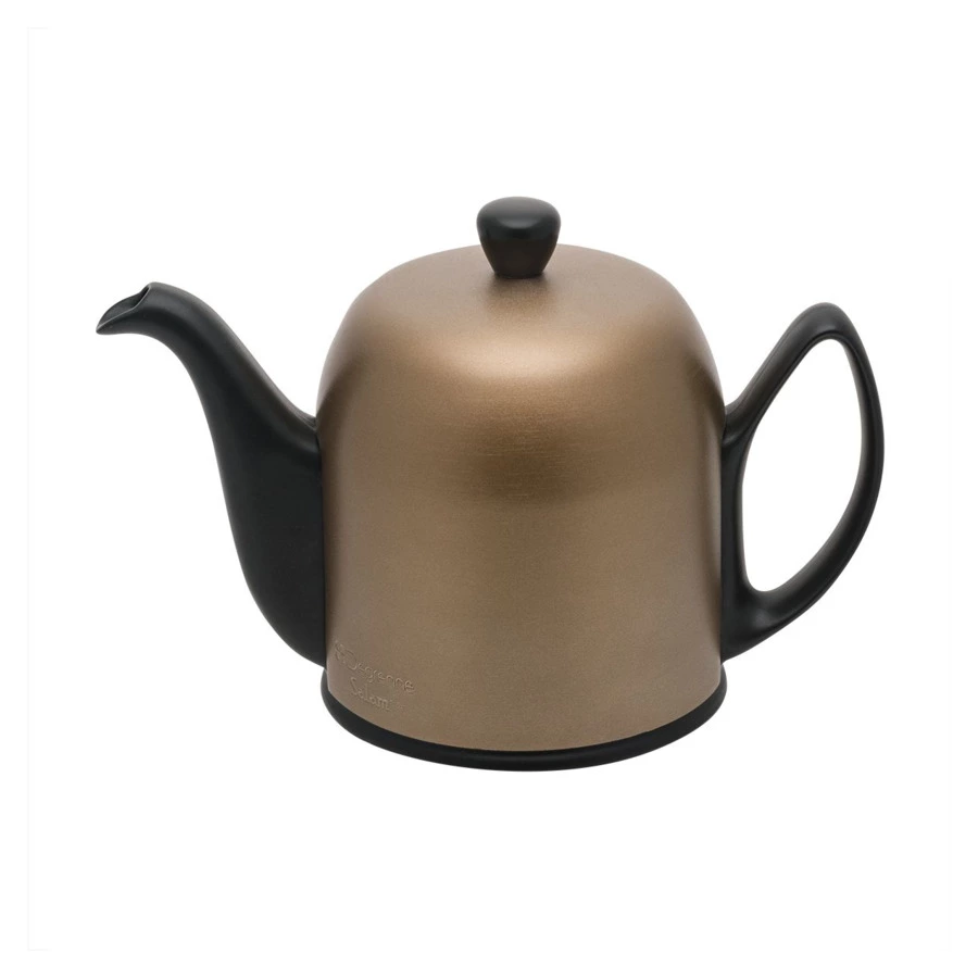 Чайник заварочный Degrenne Salam 700 мл, фарфор, алюминий, черный, с бронзовой муфтой