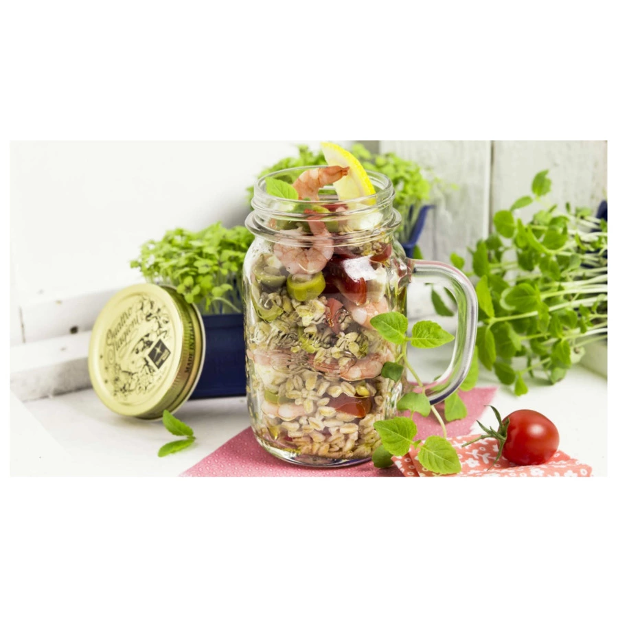 Набор кружек с крышкой Bormioli Rocco Quattro Stagioni 415 мл, стекло, 2 шт