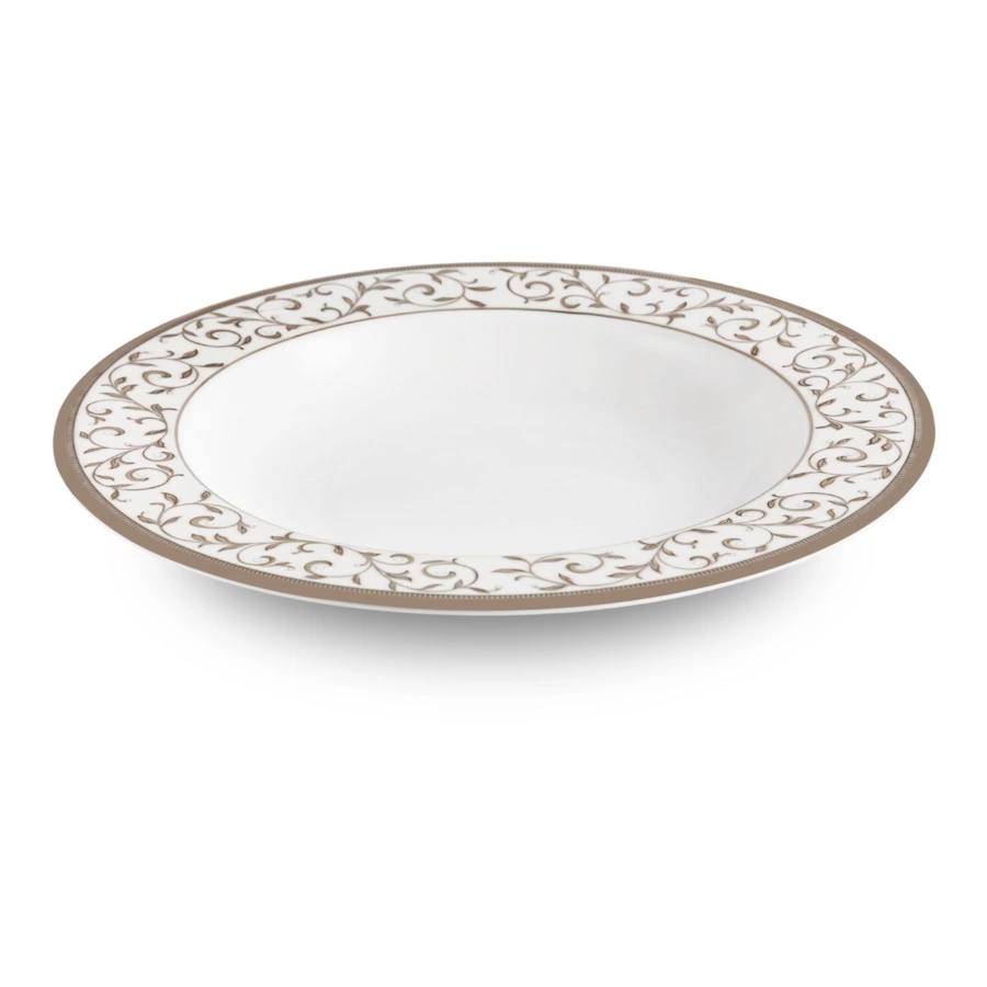 Набор тарелок суповых Lenox Чистый опал, платина 23 см, фарфор 6 шт