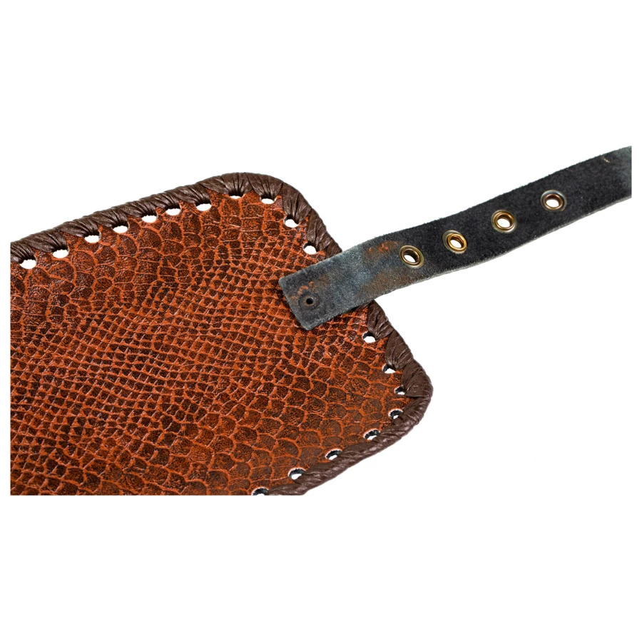 Набор шампуров с ножом для снятия мяса в кожаном колчане Медведь №3, 50 см, 8 предметов