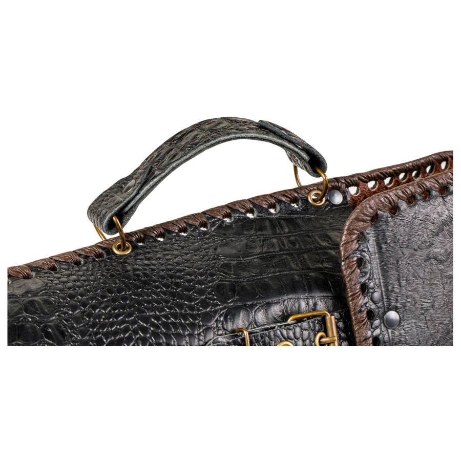 Набор шампуров с ножом для снятия мяса в кожаном колчане Медведь №3, 50 см, 8 предметов