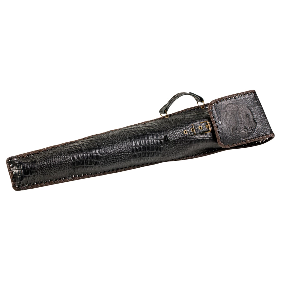 Набор шампуров с ножом для снятия мяса в кожаном колчане Медведь №3, 50 см, 8 предметов